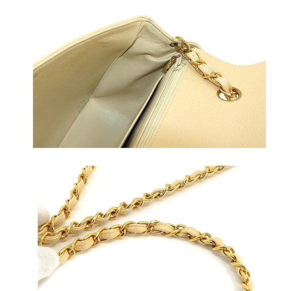 CHANEL Diana 25 Matelasse Chain Shoulder Bag Caviar Skin Beige A01165 - Picture 8 of 10